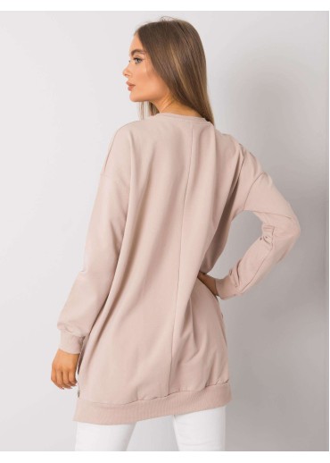 Béžovo hnedá mikinová tunika