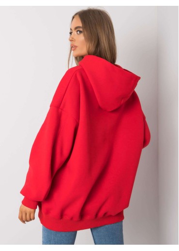 Červená basic mikina s kapucňou