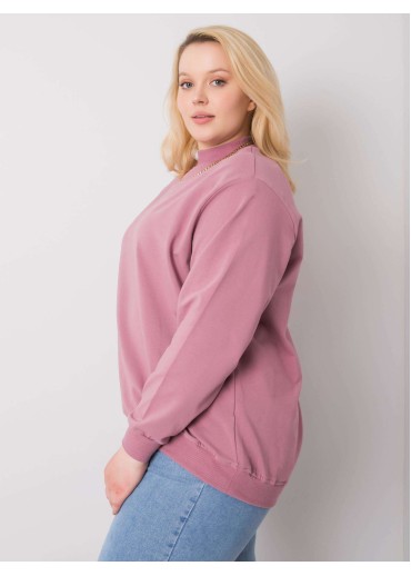 Tmavopúdrovo ružová bavlnená mikina