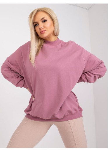 Tmavopúdrovo ružová bavlnená mikina