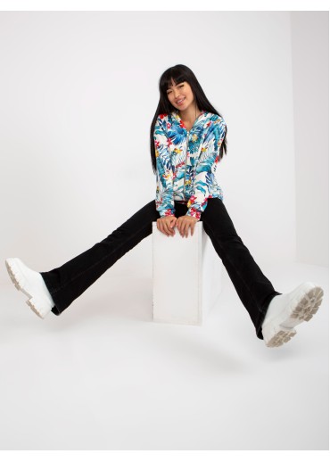 Svetlomodrá kvetovaná mikina