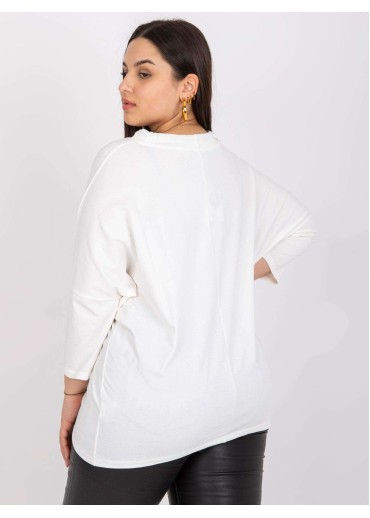 Smotanovo biele tričko s 3/4 rukávom