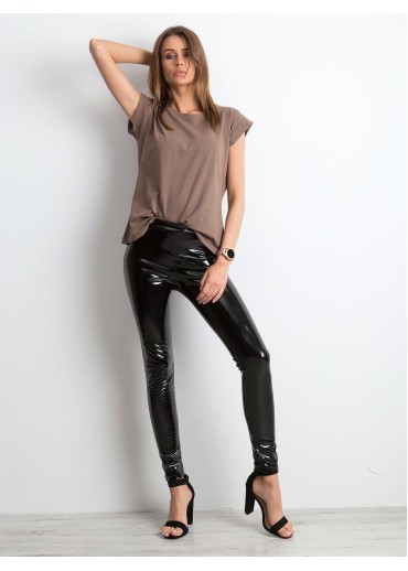 Béžovo hnedé basic tričko