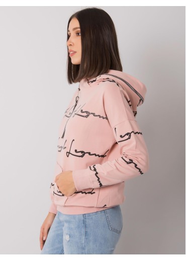 Tmavopúdrovo ružová dámska mikina s kapucňou