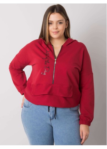 Bordovo červená mikina s kapucňou