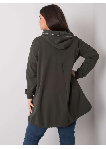 Khaki zelená mikina s kapucňou