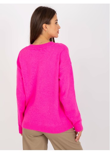 Neónovo ružový pulóver