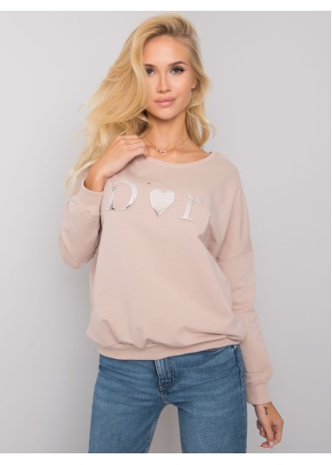 Béžovo hnedá mikina s nápisom