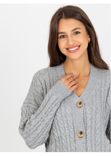 Sivý sveter na gombíky