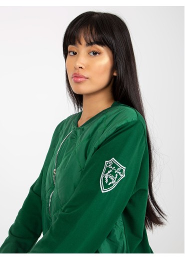 Tmavozelená mikina na zips