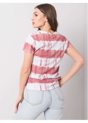 Tmavopúdrovo ružové pruhované tričko