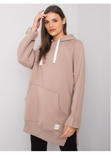 Béžovo hnedá mikina s kapucňou