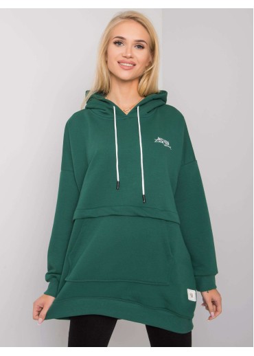 Tmavozelená mikina s kapucňou