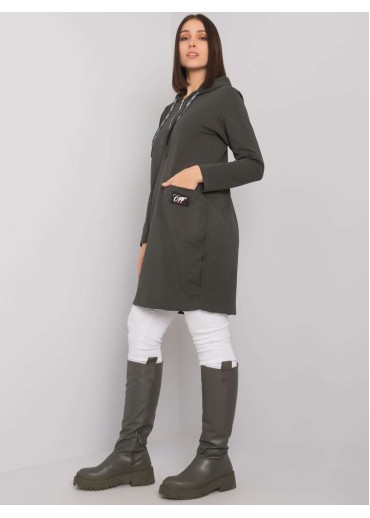 Tmavopúdrovo ružová tunika s kapucňou