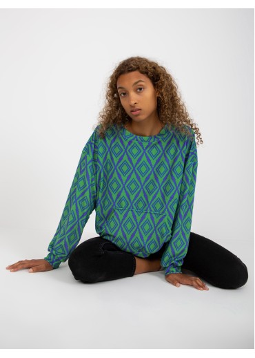 Zelená vzorovaná mikina