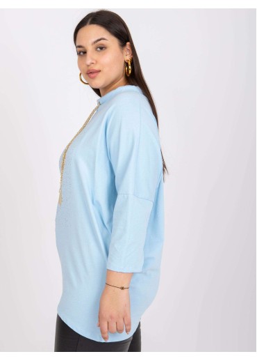 Svetlomodré tričko s 3/4 rukávom