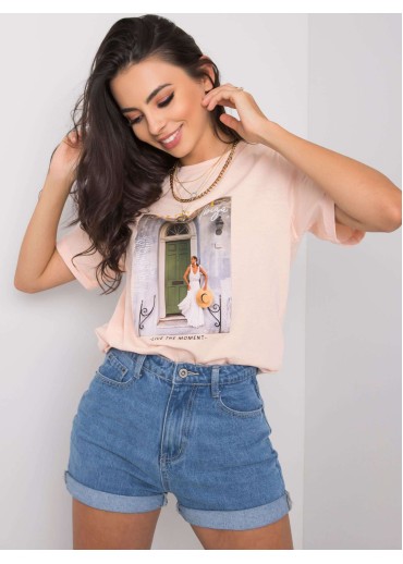 Lososovo ružové bavlnené tričko