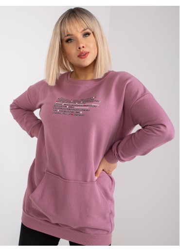 Tmavopúdrovo ružová predĺžená mikina