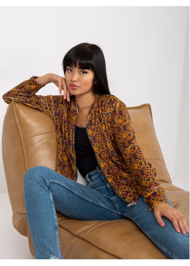 Karamelovo hnedá vzorovaná mikina