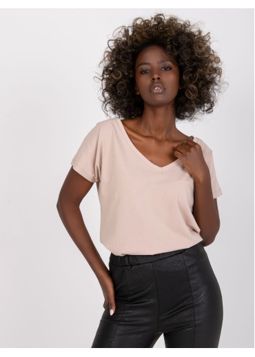 Béžovo hnedé basic tričko