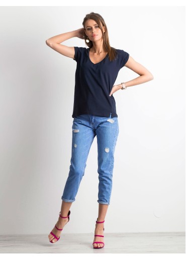 Modré basic tričko