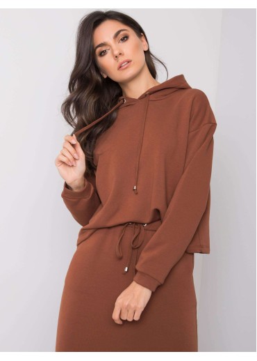 Hnedá teplákova súprava so sukňou