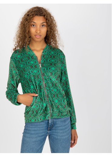 Zelená vzorovaná mikina