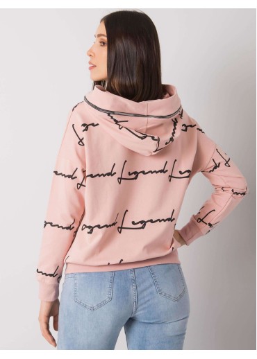 Tmavopúdrovo ružová dámska mikina s kapucňou