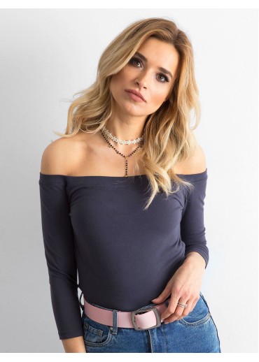 Grafitovo sivé carmen tričko