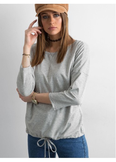 Sivé tričko so šnúrkami