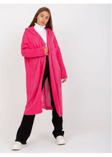 Neónovo ružový kardigán