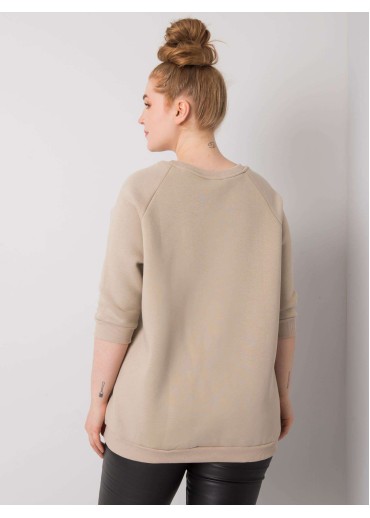 Béžovo hnedá pohodlná mikina