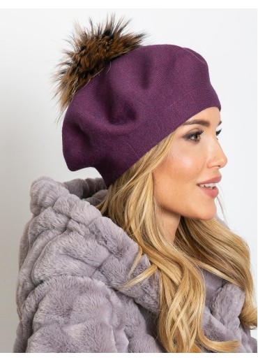 Fialová čiapka - baretka