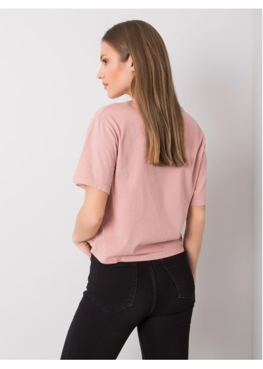 Tmavopúdrovo ružové bavlnené tričko