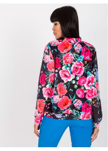 Čierna kvetovaná mikina