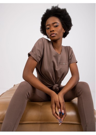 Béžovo hnedé basic tričko