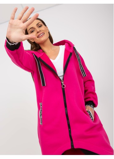 Fuchsiovo ružová asymetrická mikina