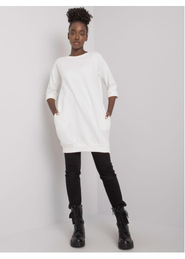 Smotanovo biela predĺžená mikina