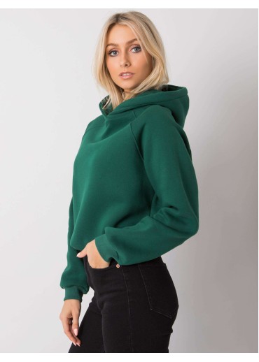 Tmavozelená mikina s kapucňou