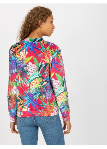 Červená vzorovaná mikina