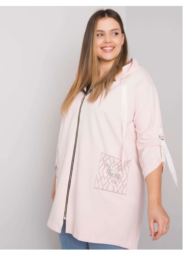 Púdrovo ružová mikina s kapucňou