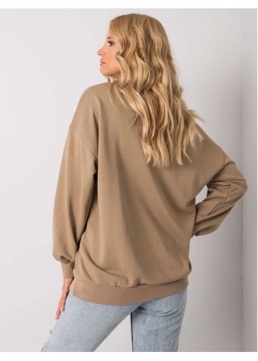 Béžovo hnedá mikina s potlačou