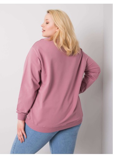 Tmavopúdrovo ružová bavlnená mikina