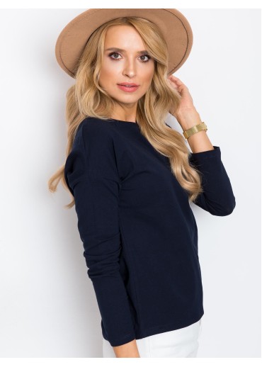 Modré basic tričko s dlhým rukávom