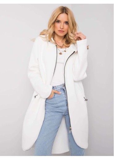 Biela predĺžená mikina