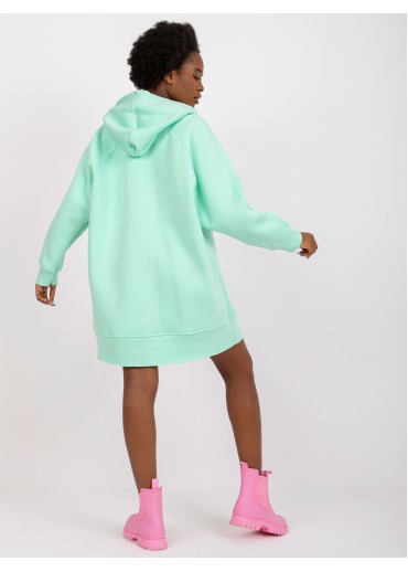 Mätovo zelená mikinová tunika