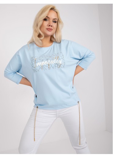 Svetlomodré tričko s potlačou