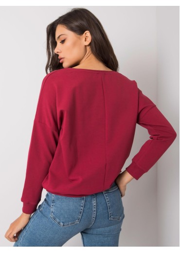 Bordovo červená mikina s nápisom