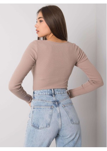 Béžovo hnedé tričko s dlhým rukávom