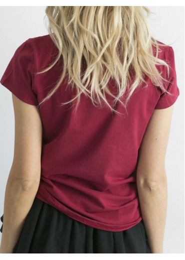 Bordovo červené basic tričko